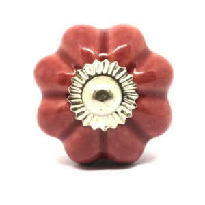 Petit bouton de meuble en céramique fleur uni