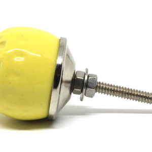 Poignée de meuble en céramique jaune