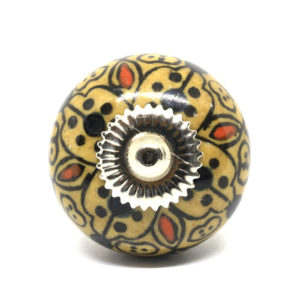 Bouton de porte en céramique mandala